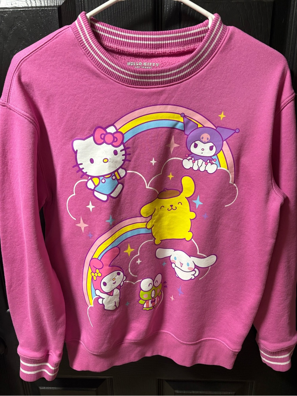 Hello Kitty Pink Rainbow Sanrio Characters Sweatshirt